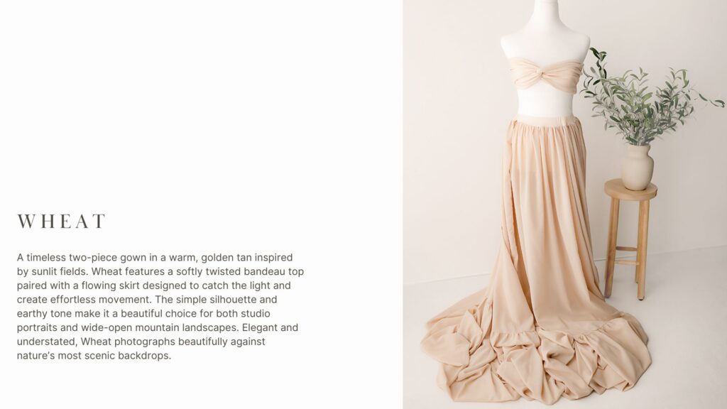 Dramatic maternity gown perfect for mountain views and pregnancy photo shoots across Colorado.