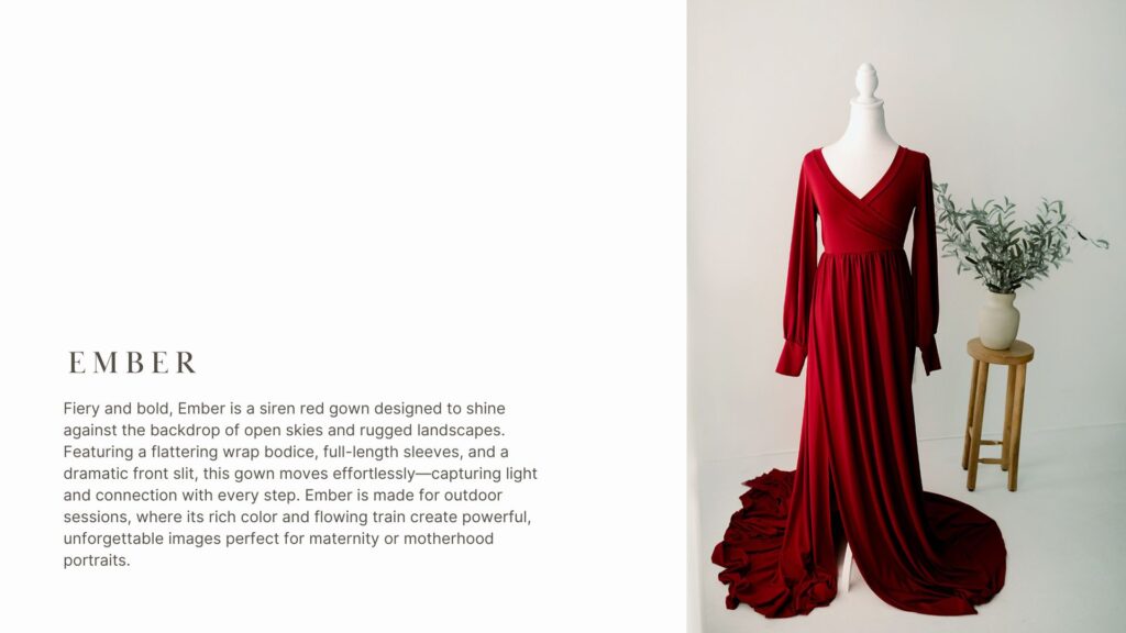 siren red maternity dress perfect for maternity pictures in the mountains of colorado
