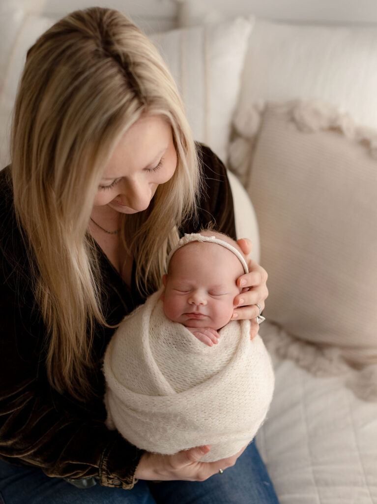 Close-up of baby’s tiny fingers captured in a Fort Collins newborn photography studio.


